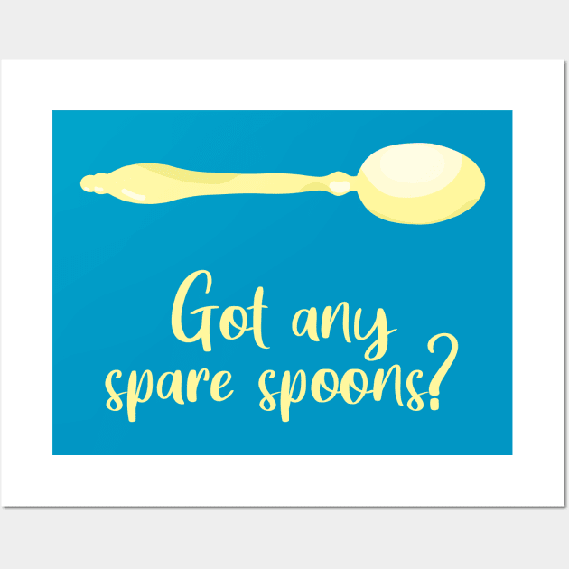 Got Any Spare Spoons? (Spoonie Awareness) - Light Yellow Wall Art by KelseyLovelle